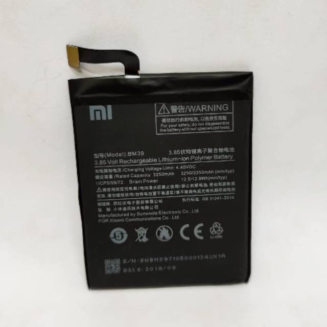 Baterai Xiaomi Mi6 Mi 6 BM39 BM 39 Original Batre Batrai HP