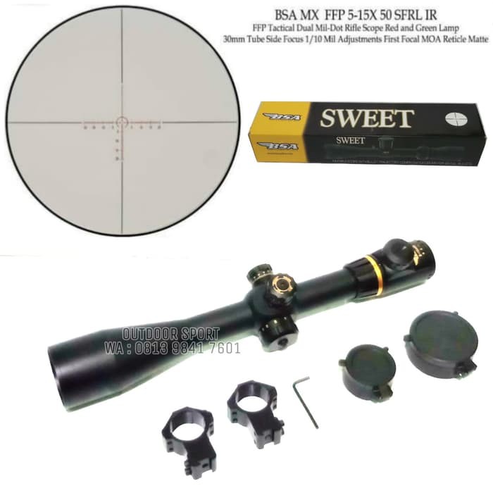 Telescope Riflescope BSA SWEET 5-15X50 FFP IR Tube 30 - Teleskop BSA SWEET