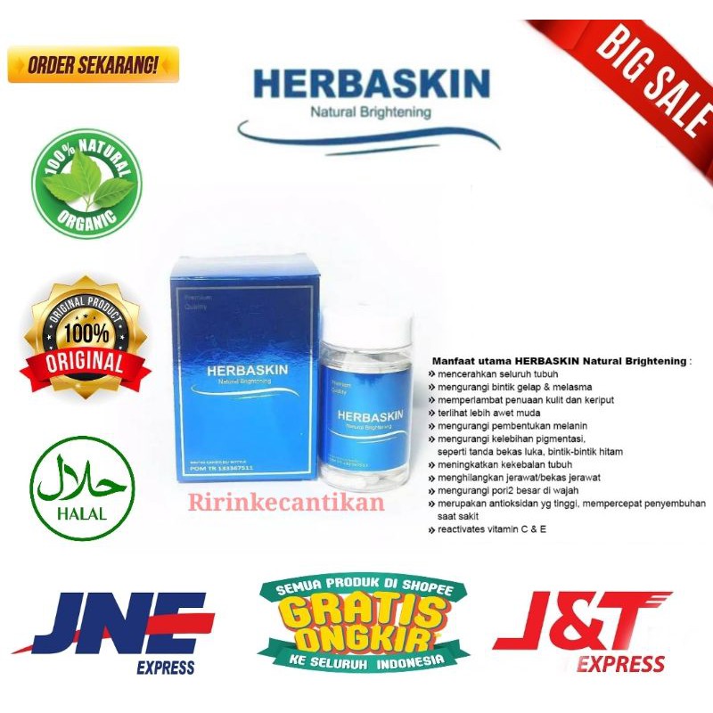 Herbaskin Original 100% Kapsul Pemutih Suplemen Kecantikan