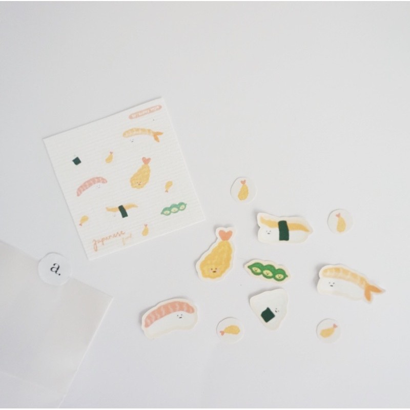 

japanese food sushi sticker set (bullet journal design sticker/planner stiker lucu)