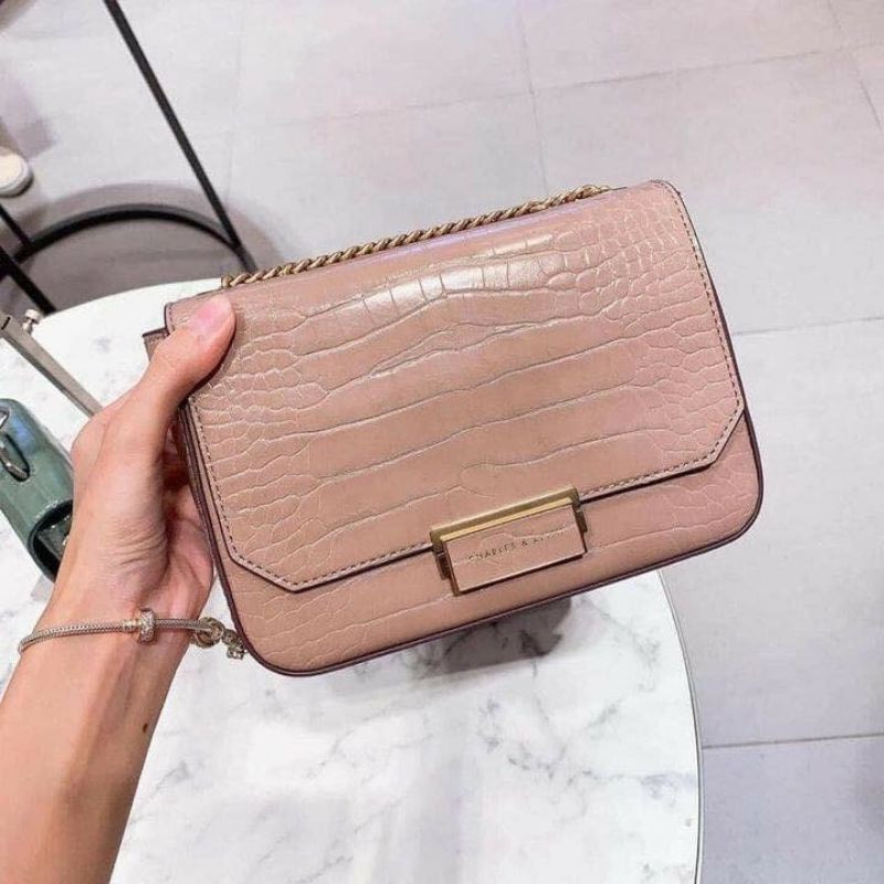 11.11 SALE | CK Croc-Effect Structured Crossbody Bag