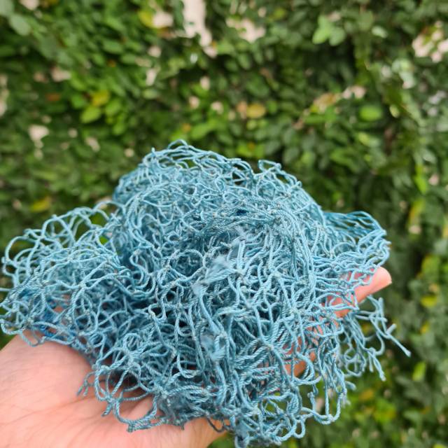 Sabut cuci piring wajan steincookware benang medan rambut jaring sponge cleaning brush blue yellow