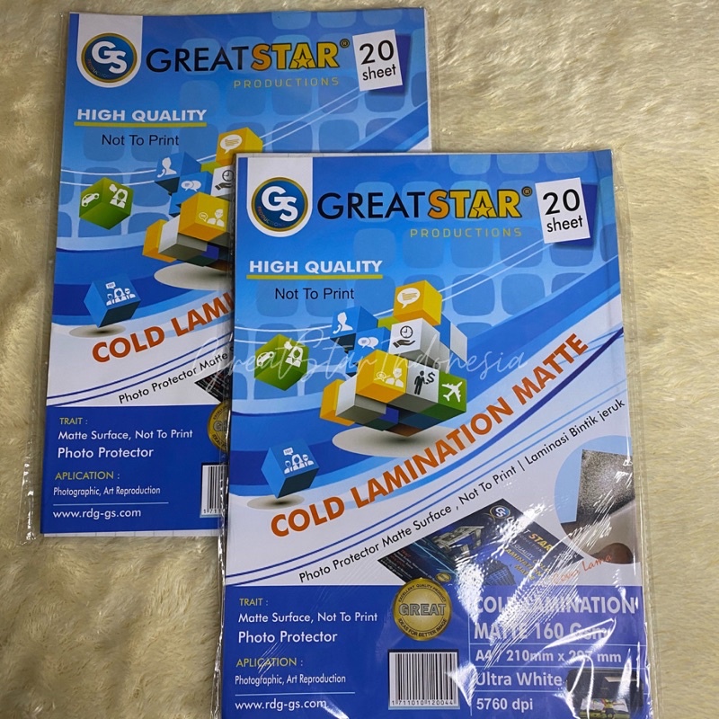 

Laminasi Dingin/Cold Lamination Mate A4/20 Lembar 160 GSM