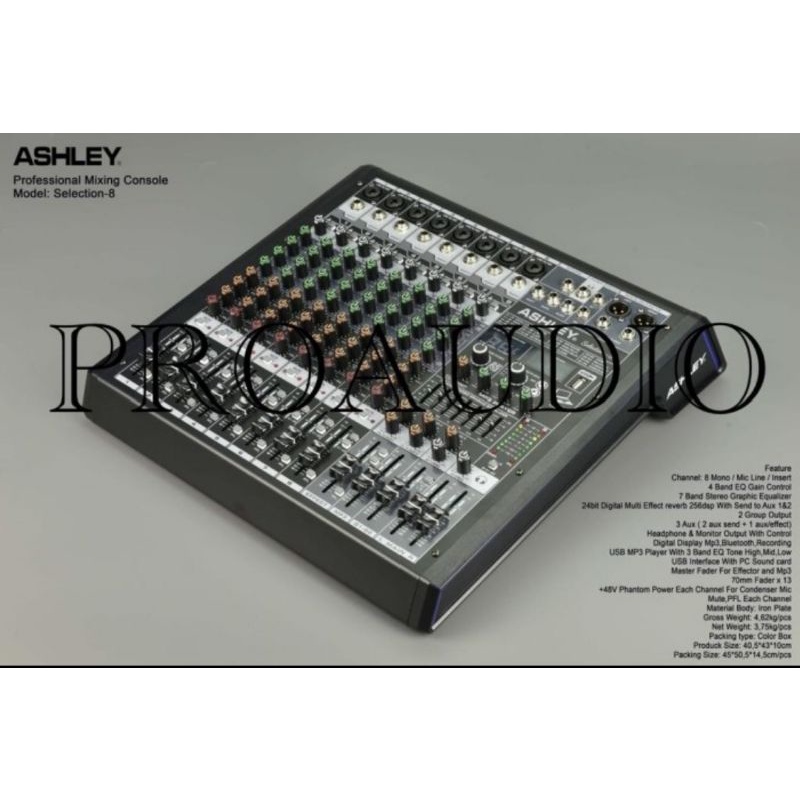 Mixer Audio Ashley selection 8 8CH USB- Bluetooth original