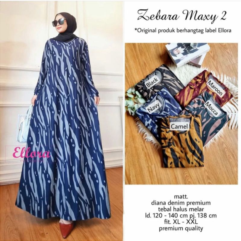 Siena Dress 10 - LD120-130 Gamis Denim Diana Jumbo Bigsize Oversize Bumil / R.26 - 025-6578