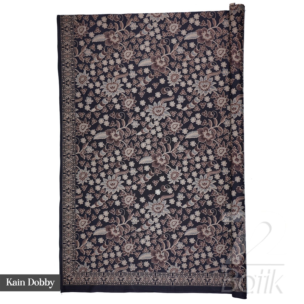 KAIN BATIK KATUN Premium Motif Kembang Warna Hitam Item Black 727433 Cap 72 Jarik Jarit Samping Kebat Panjang Batik Katun Modern Premium Bahan Seragam Batik Pernikahan Kantor Keluarga Murah Kamen Jadi Batik Bali Lembaran