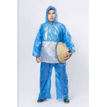 Mantel Plastik Jas Hujan Tebu Setelan Jaket Celana Kombinasi