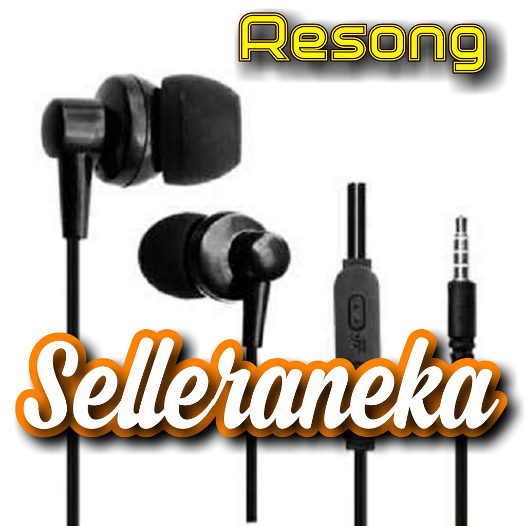 EARPHONE RESONG W3+ MEGA BASS  HANDSFREE RESONG W3+ STEREO WITH MIC