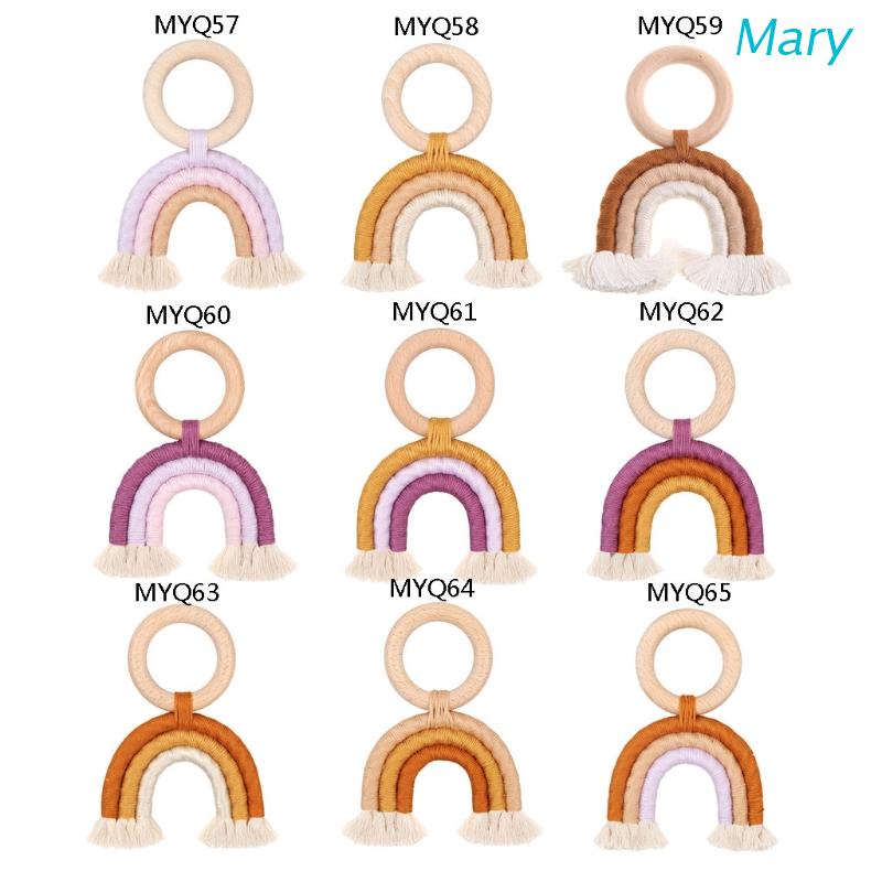 Mary Mainan Teether Kayu Organik Warna Pelangi Untuk Bayi