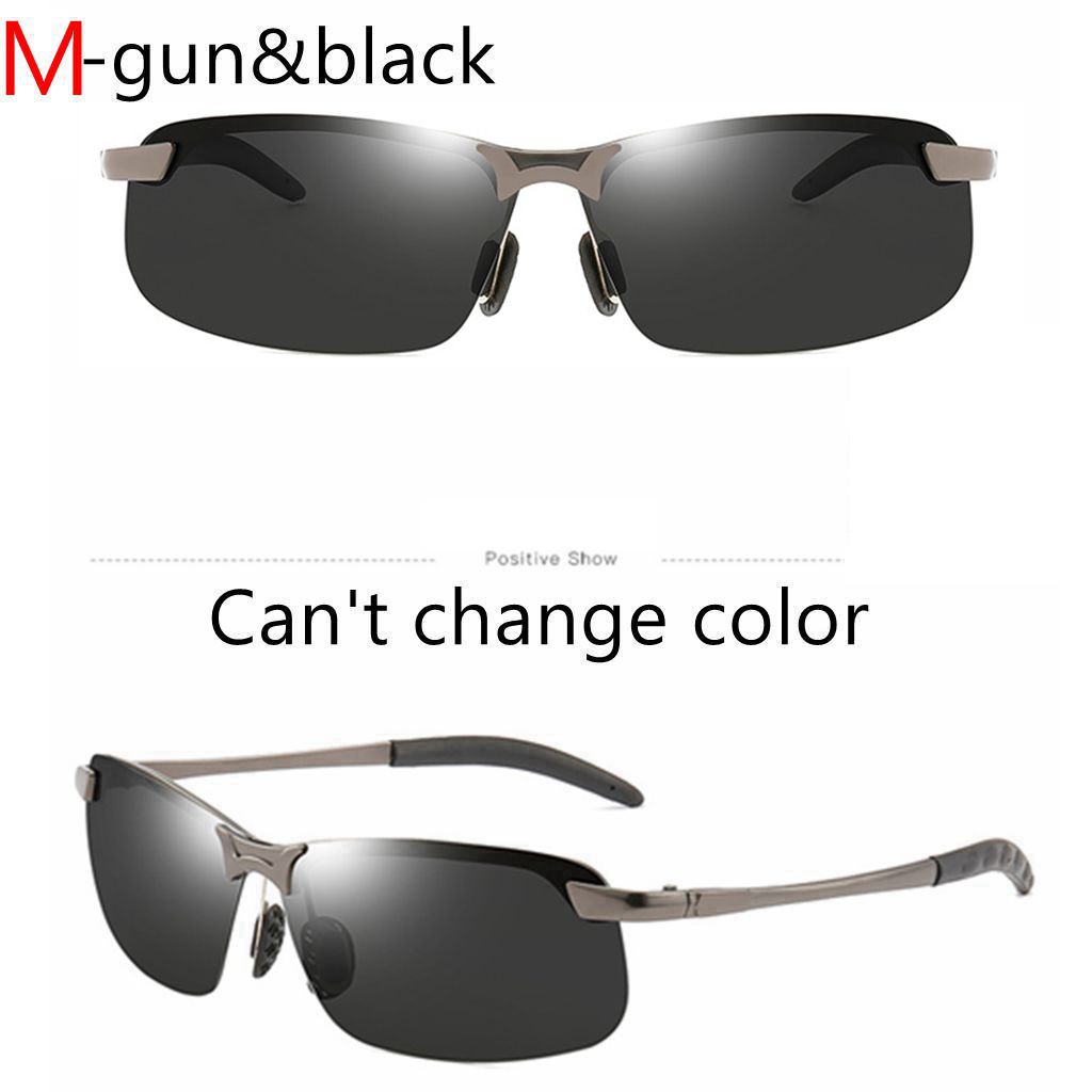 UV400 Kacamata Polarized Photocromic Pria Wanita Photocromic Siang Malam Auto Change Color-M