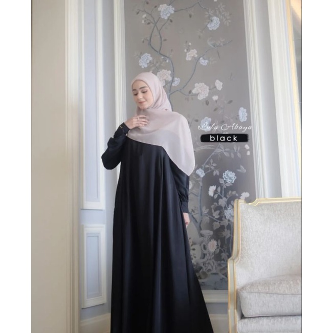 Lula Abaya SABINAbyselly | Abaya Hitam | gamis abaya