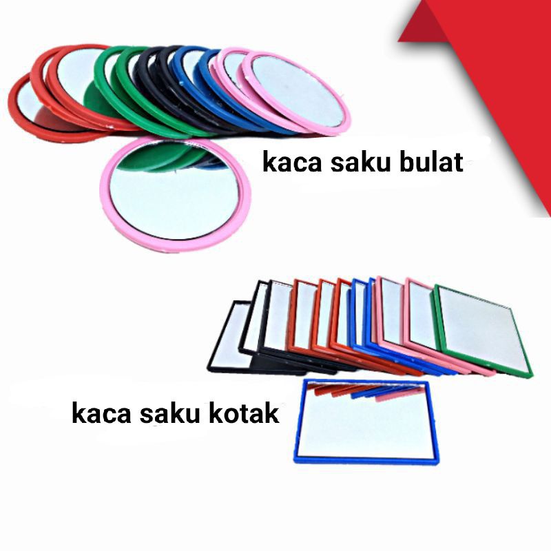 kaca kotak kecil/cermin mini/cermin saku/kaca saku bulat
