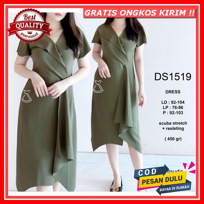 ( Cod ) Dress Natalie Dress Furing Hyget Dress Wanita Dress Natal Midi Dress Baju Kondangan Wanita B