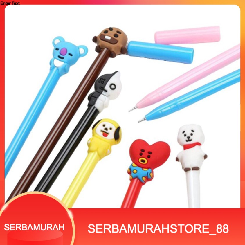 

Murah Pulpen Cute Characters BT21 Black ink Gel Pen / Pena BTS / ARMY Stationary