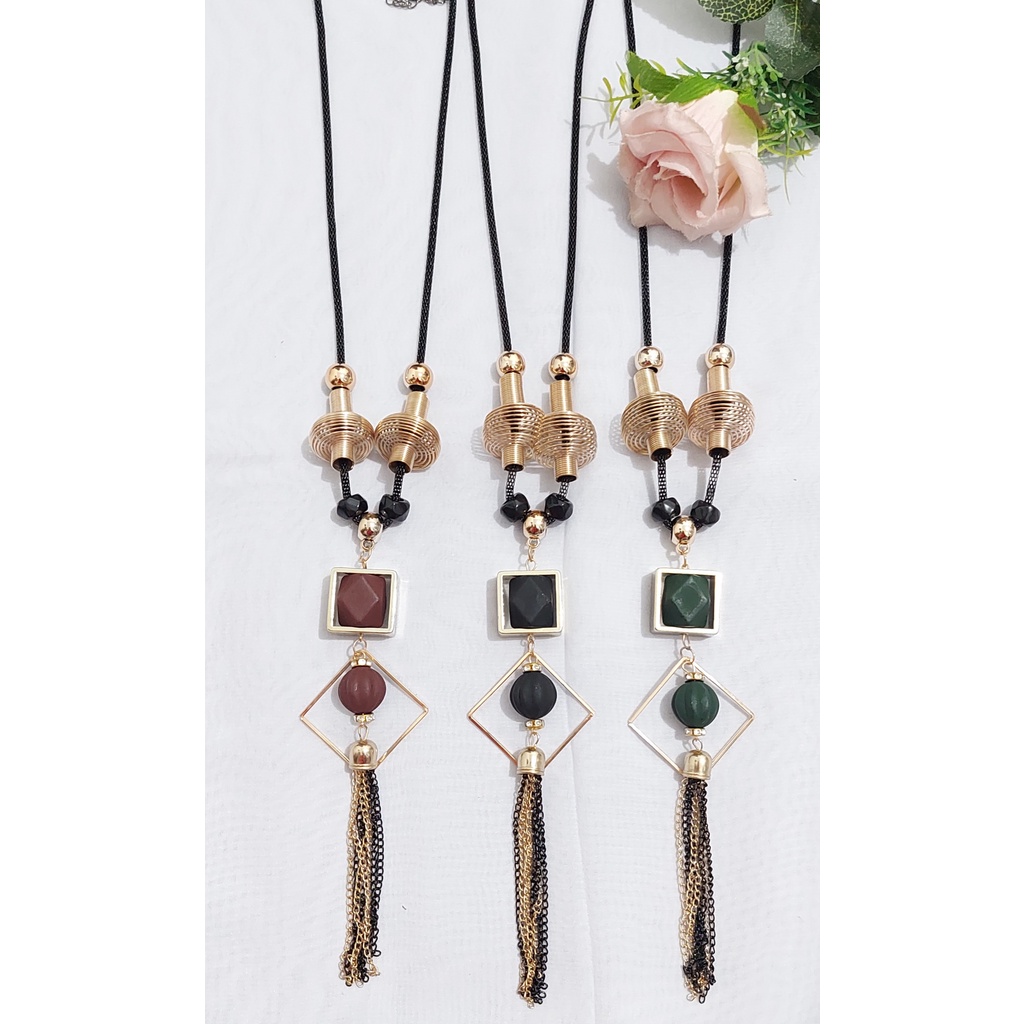 COD kalung hijab fashion panjang murah Akrilik Resin Fashion Wanita - AFIFAH ID STORE (PART 2)