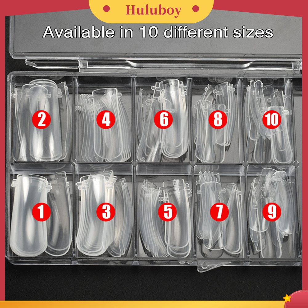 Huluboy Huluboy♡ 100pcs Cetakan Kuku Extension Transparan Reusable