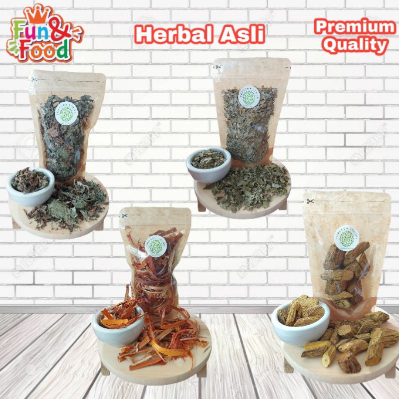 

Herbal - Homemade Kualitas Premium Daun Kelor Daun Insulin Kayu Secang Serut Akar Bajakah