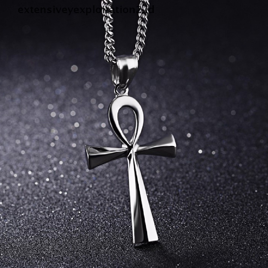 Id Kalung Rantai Dengan Liontin Bentuk Crucifix Ankh Mesir Untuk Hadiah