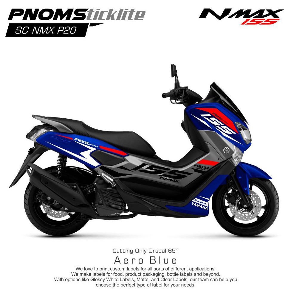 Cutting Sticker Nmax Biru Metalic Shopee Indonesia