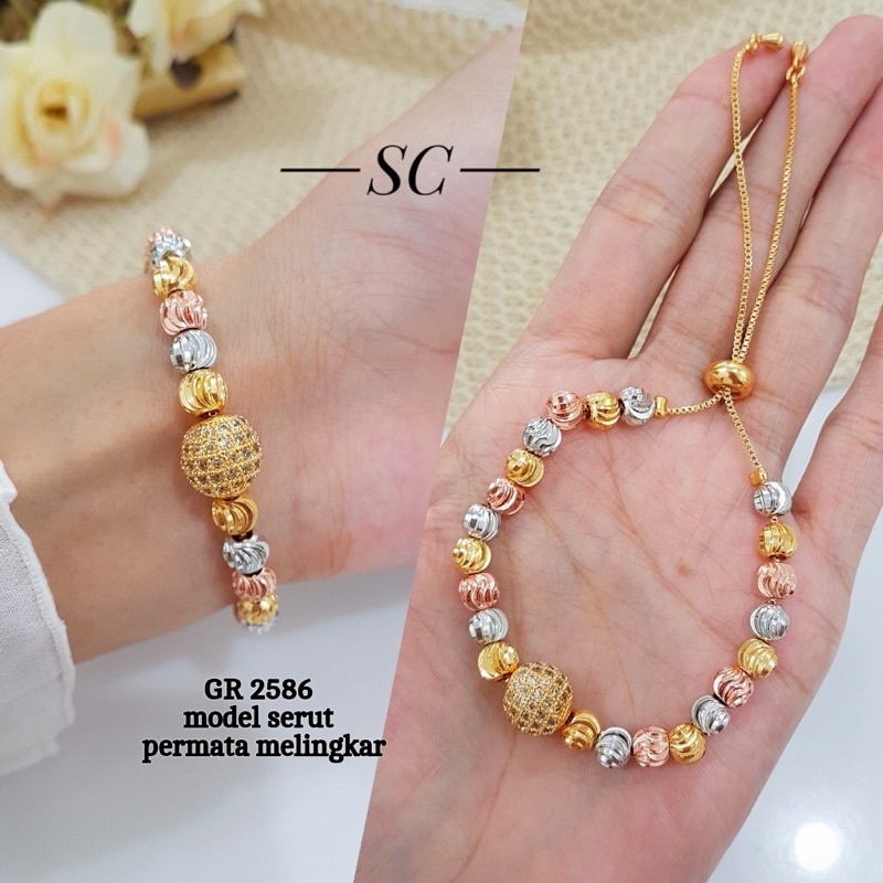 Gelang Serut Biji Lada Titanium Anti Karat