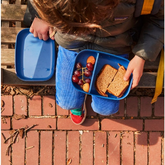 EKOBO Bamboo Rectangular Bento Lunch Box - Lunchbox Anak Balita Sekolah Tempat Makan Bekal Bekel Divided