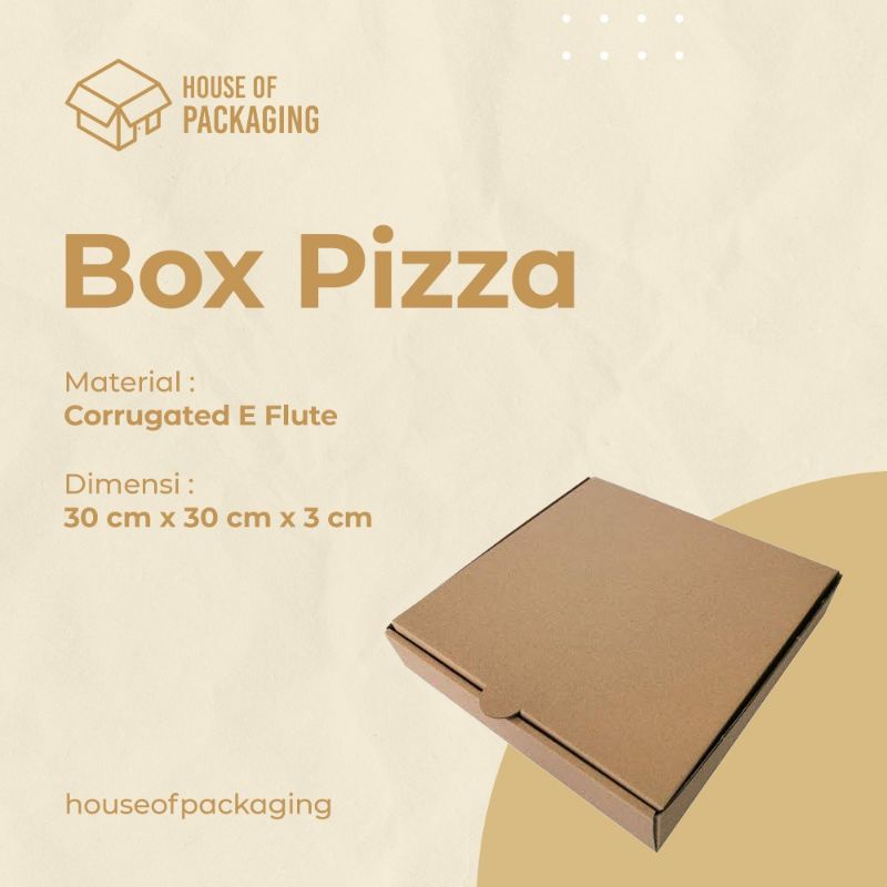 

Kardus Box Pizza UK 30x30x3 cm @10pcs dus kotak kue /baju die cut