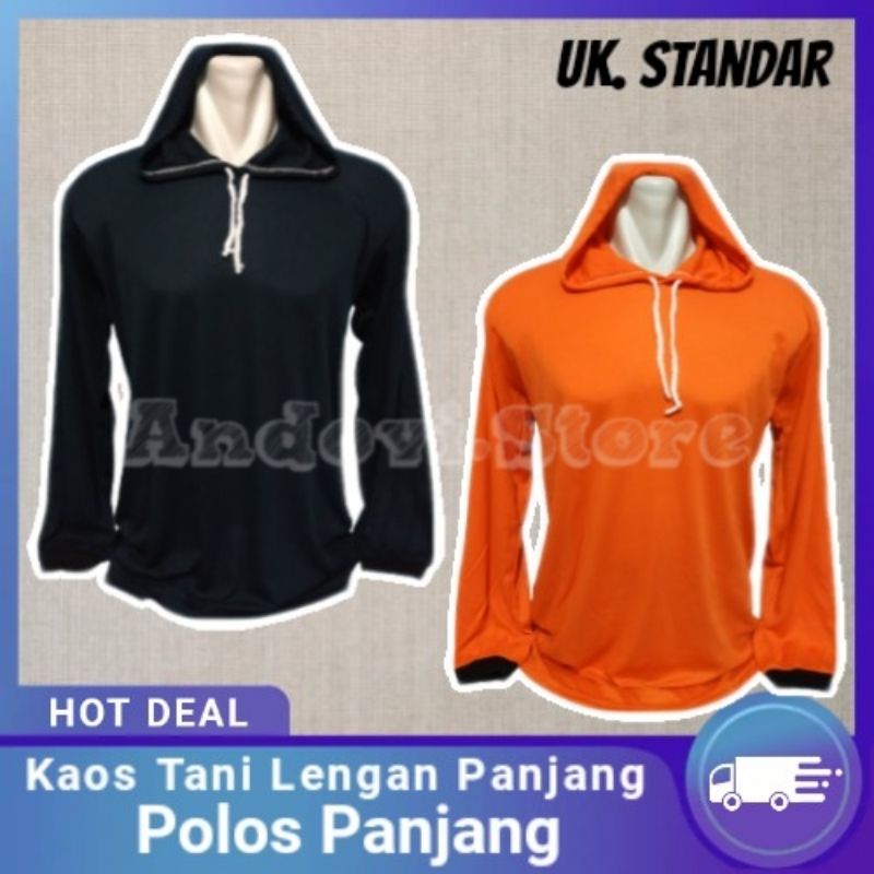 Kaos Tani Polos Lengan KARET Rib