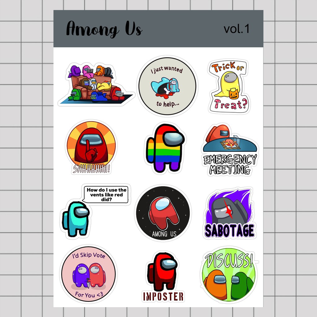 

Stiker Tumblr HP aesthetic / Stiker Laptop custom / stiker HP / Stiker Kpop | AMONG US VOL. 1
