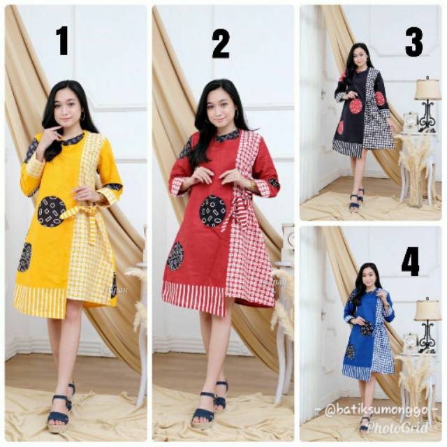 12.12 PROMO BIG SALE BSWART Batik HRB026 Kenongo HemTUNIC/Dress Batik M L XL XXL 80Hitam Manis 65fy