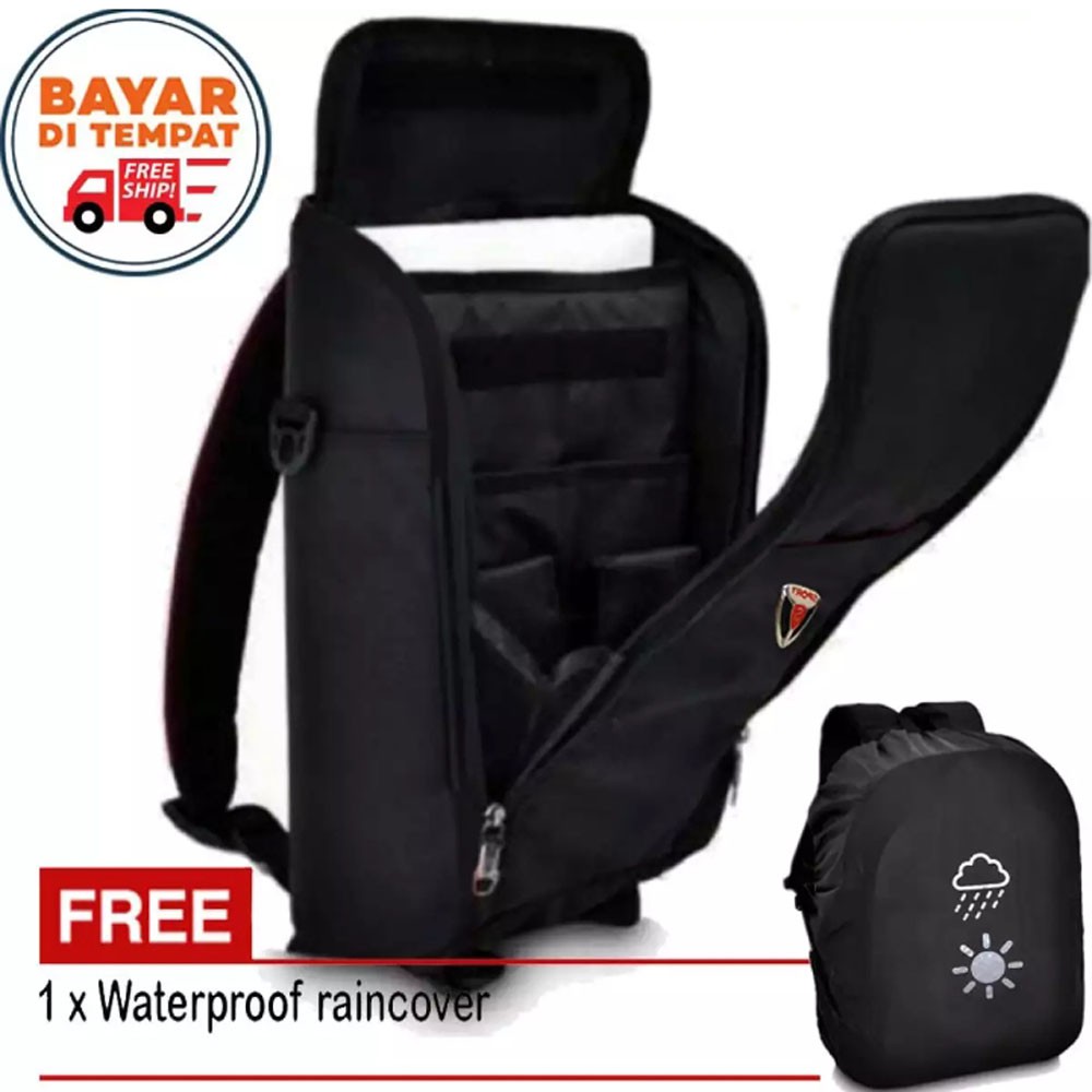 Polo Tabung Backpack PLT6655 - 16 - Black Tas Pria Tas Ransel Pria Tas Selempang Tas Selempang Pria