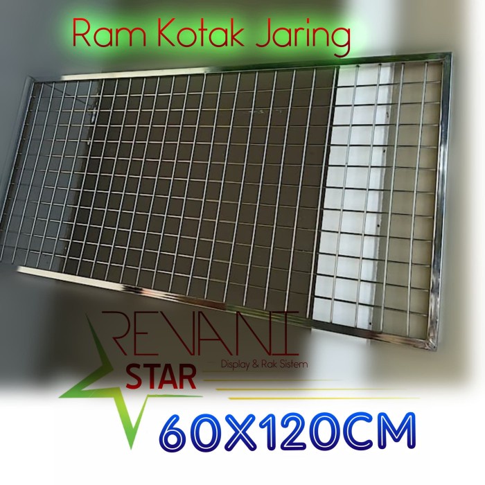 Kawat ram besi crome 120x60cm besi ram dinding chrome gantungan aksesories sparepart jaring ram besi