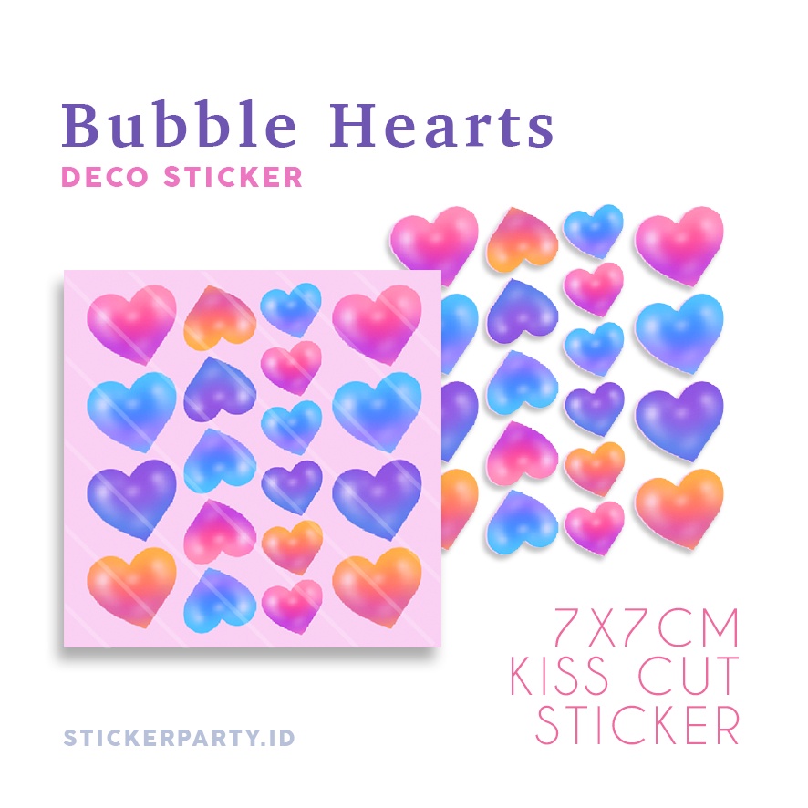 

Stiker Hati Bubble Deco Polaroid Kpop jurnal Toploader Kiss Cut by Sticker Party Glitter Hologram MN023