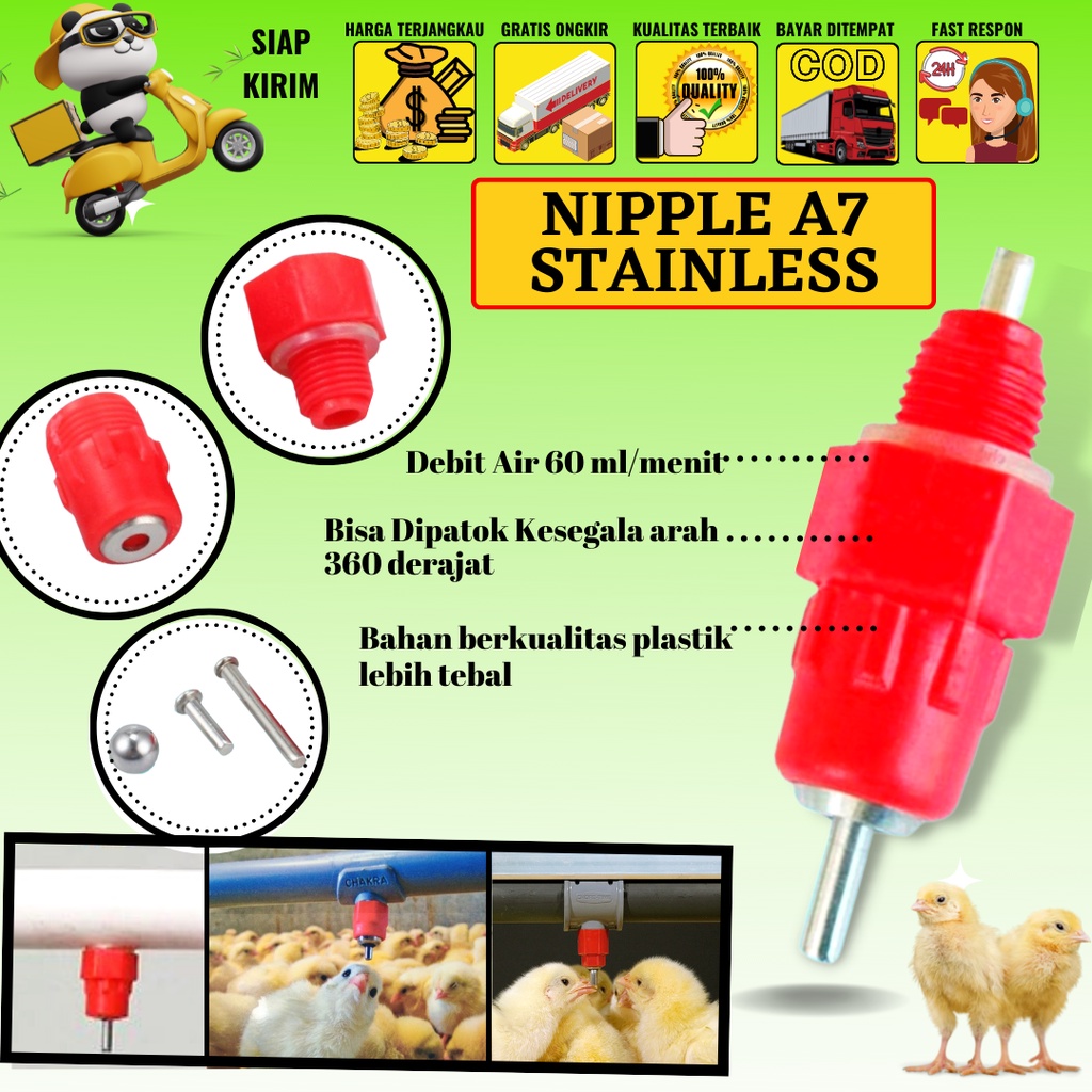 Nipel Ayam Broiler Nipple Ayam Petelur Alat Tempat Minum Ayam Alat Minum Ayam Puyuh Kelinci Otomatis