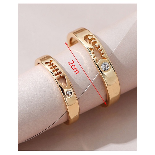 LRC Cincin Fashion Gold Color Fish-shaped Pattern Ring Set Y65678