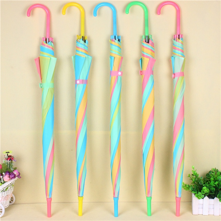 ☀ACCBAYI☀ ACC0058 Payung Transparan Polos Warna Warni Rainbow Payung Lipat Bening