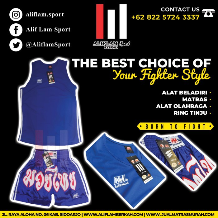 Baju Muay Thai Kaos MuayThai Seragam Muaythai NATIONMAN