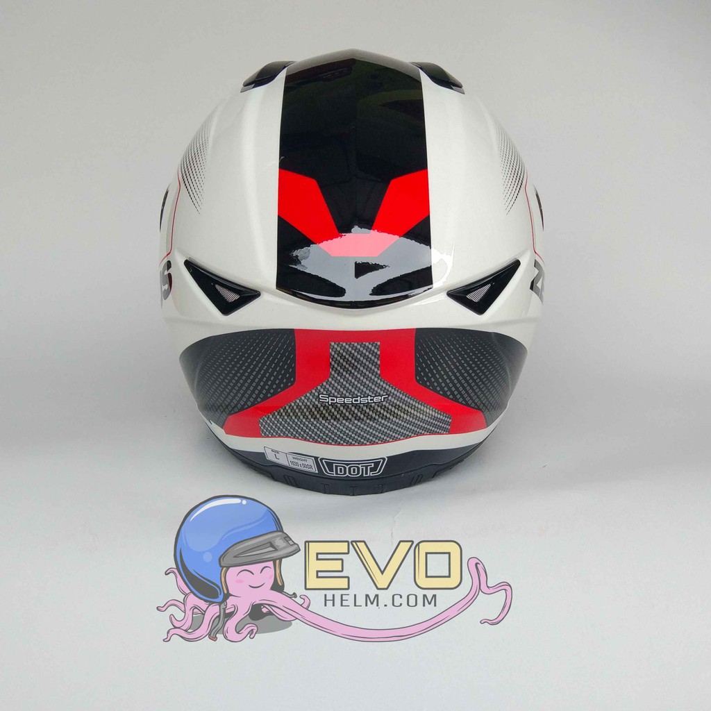 HELM ZEUS FULL FACE HELM ZEUS FULL FACE HELM ZEUS ZS - 811 WHITE AL6 BLACK RED - FREE SMOKE VISOR ZEUS ORIGINAL ( ONGKIR 2KG )