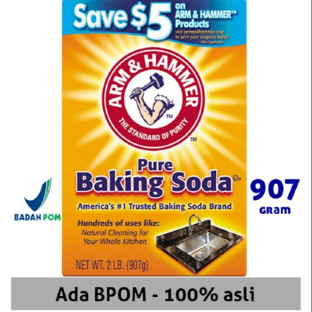 BAKING SODA Asli USA merk  Arm_Hamme_r  Baking Soda  907gr / 906gr / 453x2 pcs
