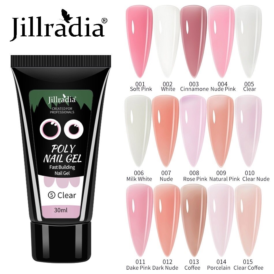 Polygel JILLRADIA 15ml/ 30 ml nail extension / poly gel sambung kuku nail art kuku palsu