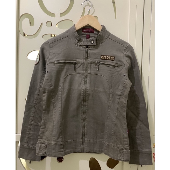 Jaket Biker Wanita Ako Jeans Biker Light Olive Original 11-0403 1000%