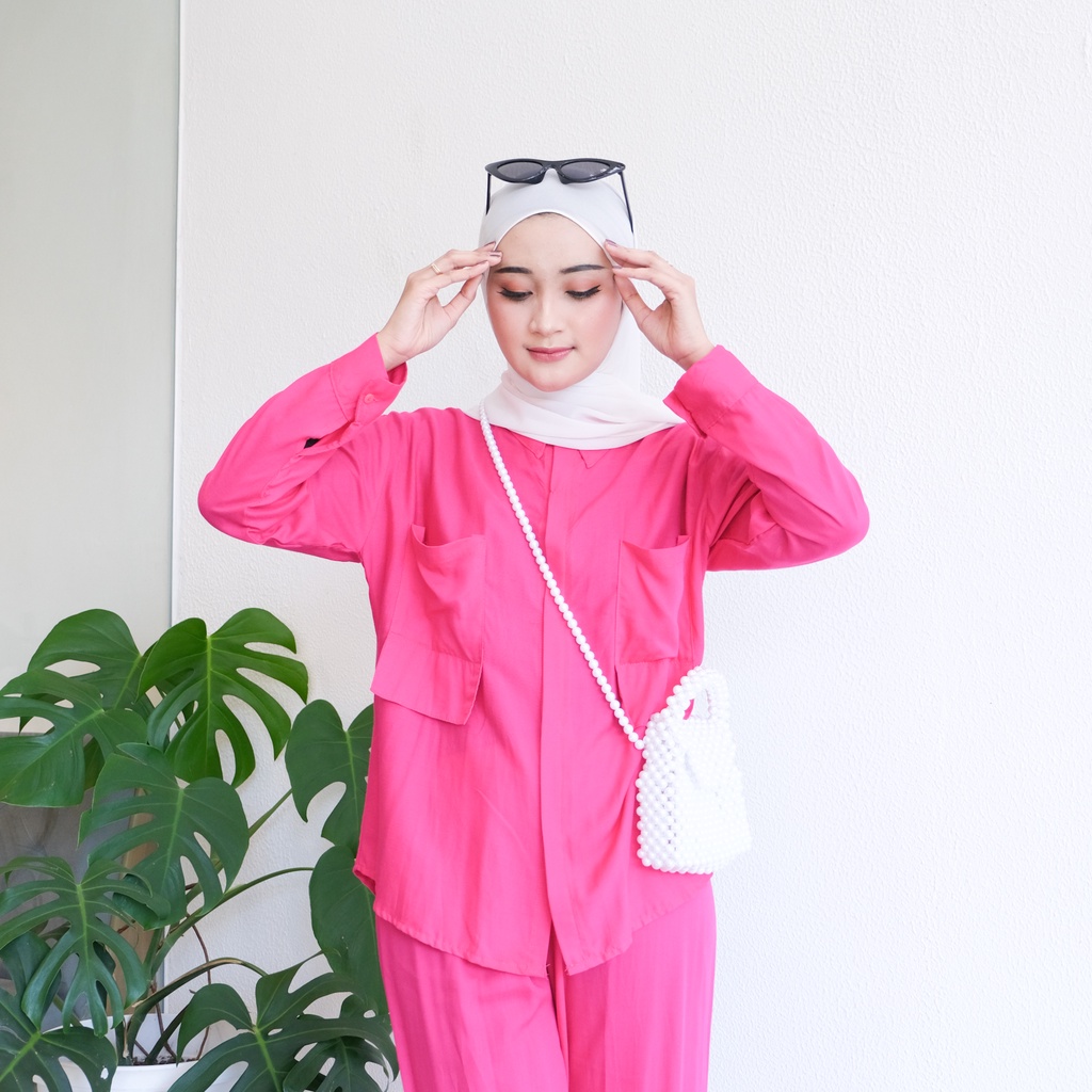 (RPA) ONE SET FECIA KEMEJA BLOUSE WANITA RAYON PREMIUM