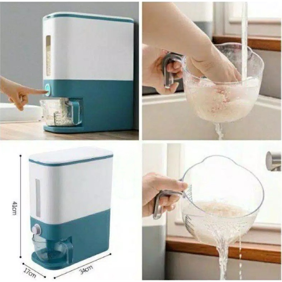 [SMALL BELL]Dispenser Beras 12 KG Rice Box Tempat Penyimpanan Beras Otomatis / Dispenser Tempat Wadah