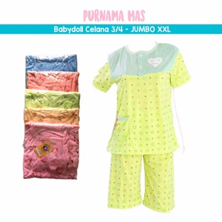 Babydoll JUMBO PP CP 3/4 XXL Big Size Piyama Baju Tidur