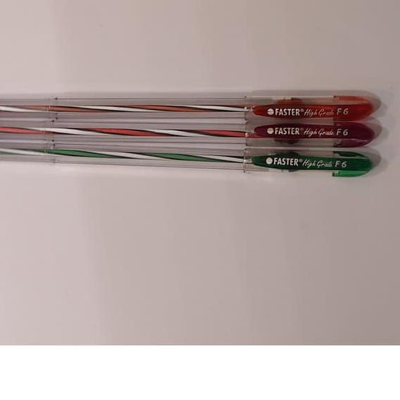 

(RA-135)-Faster Ballpoint/ Pulpen F6, 0.7mm isi 12 pcs- Black-Limited Stock
