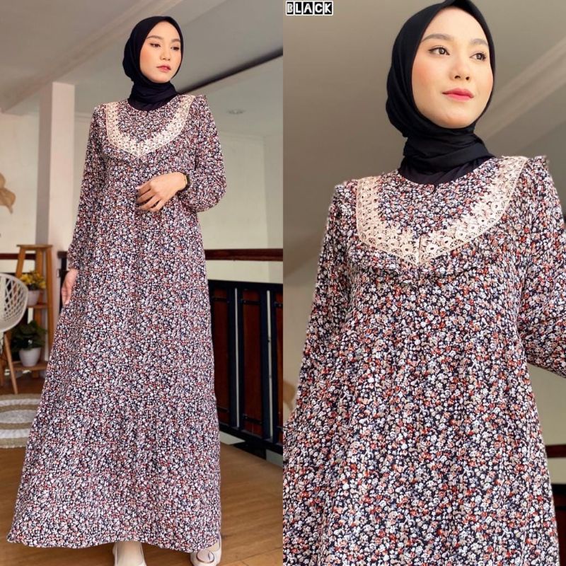 [COD] gamis ceruty renda // gamis ceruty babydoll motif | GAMIS BEST SELLER