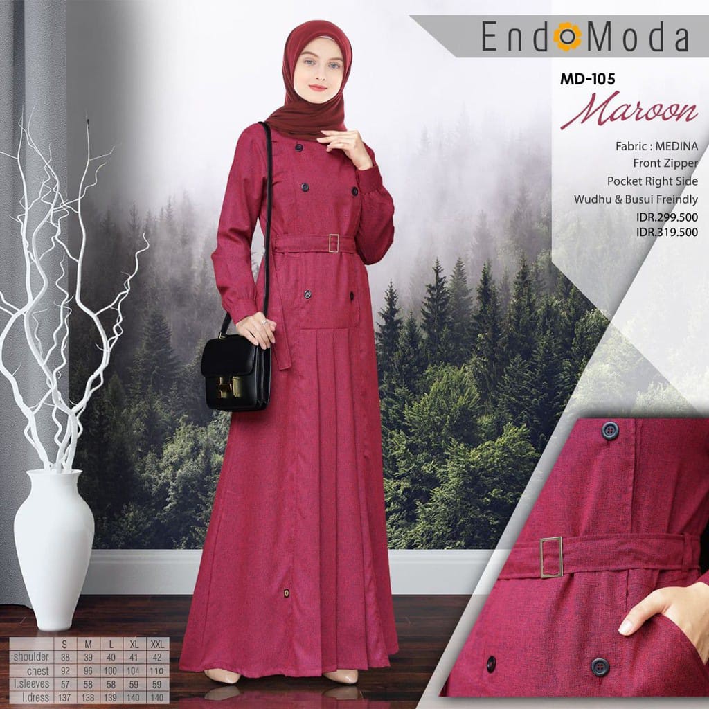 TERBARU GAMIS ENDOMODA MD 105 MAROON DISKON