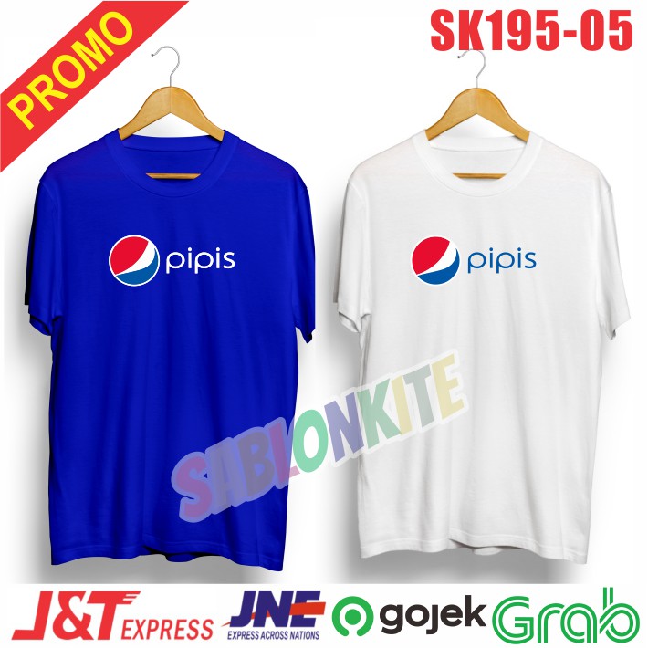 NEW!!! KAOS BAJU PLESETAN LOGO LUCU PIPIS SK195 COMBED 30S