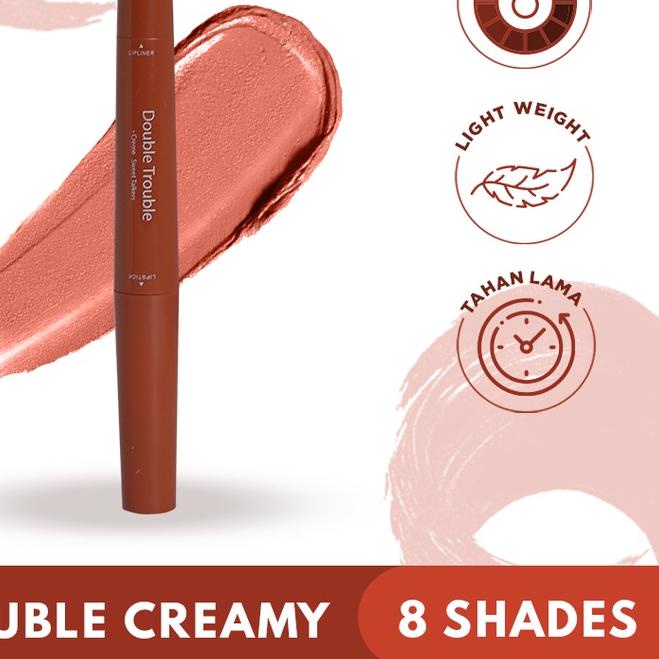Madame Gie Double Trouble Creamy – MakeUp Lipstick Two In One