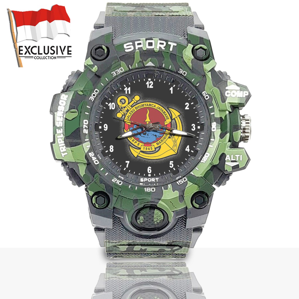 (Exclusive) Jam Tangan MARINIR - TNI Loreng Army | Motif 2