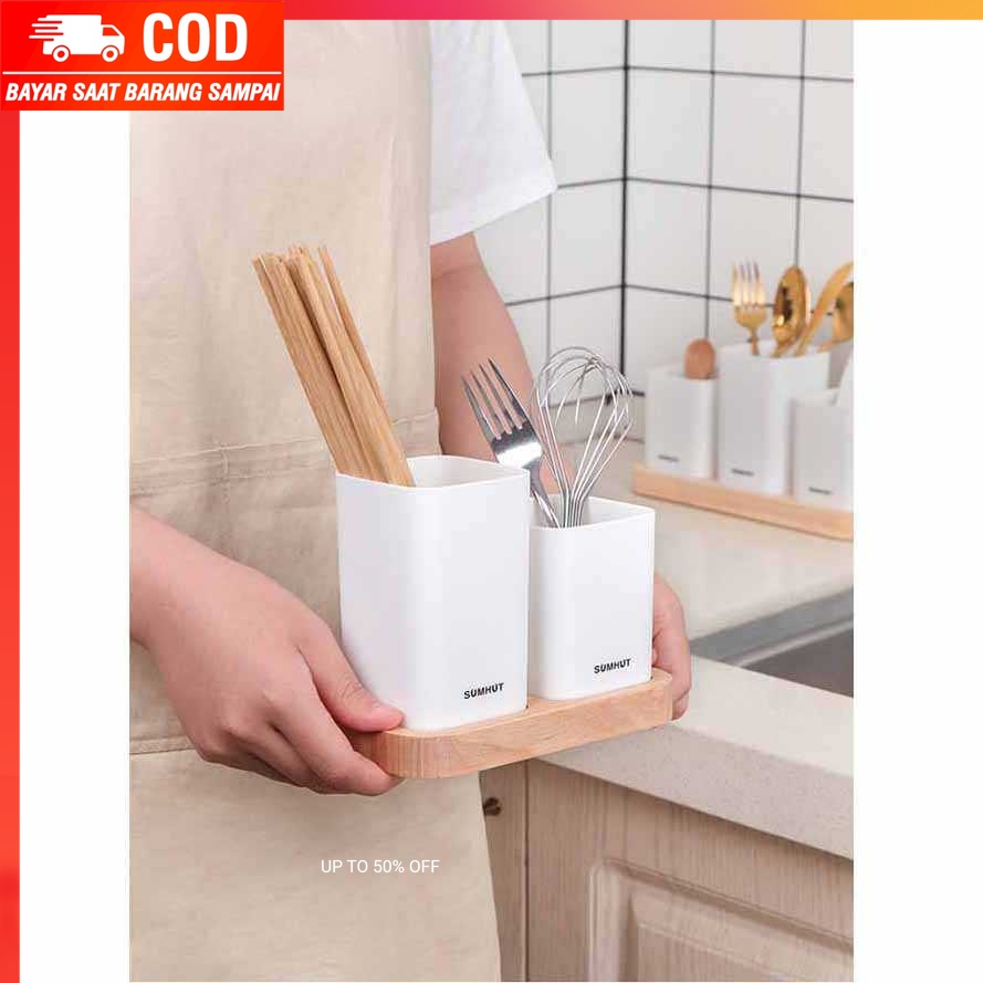 (100% BARANG ORI) Sumhut Rak Organizer Dapur Tempat Sendok Garpu 2 Box - LL251